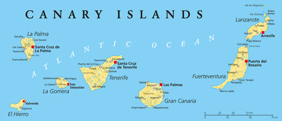 Fuerteventura, The Canary Islands Map